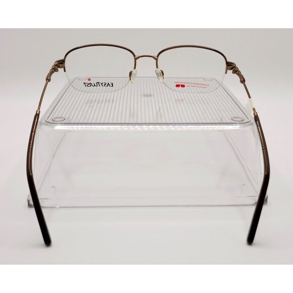 EasyTwist Satin Chocolate Oval Half-Rim Wire Metal Polarized Glasses 51-17-135 - Picture 4 of 14